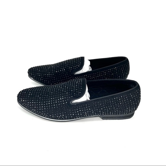 Steve Madden Men's Studded CAVIARR BLACK Loafers- Size 13 - Picture 1 of 7